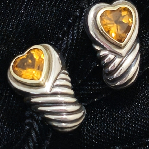 Silver and Gold Heart Earrings